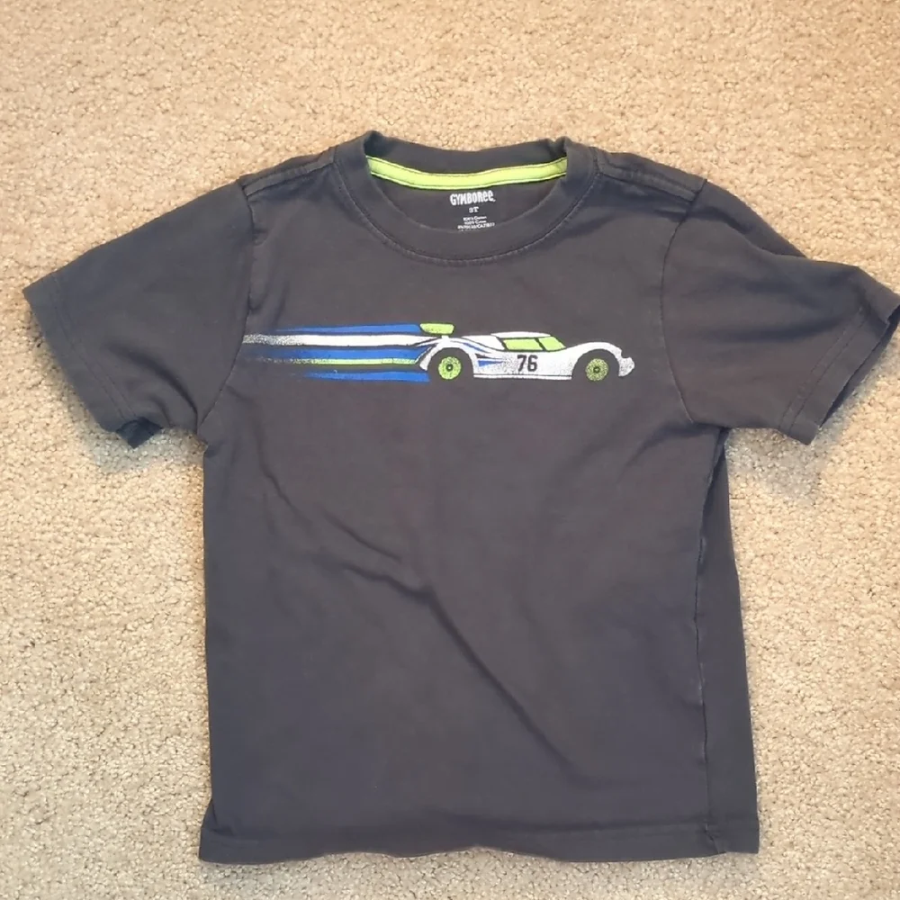 Gymboree Dark Gray Tee with Race Car